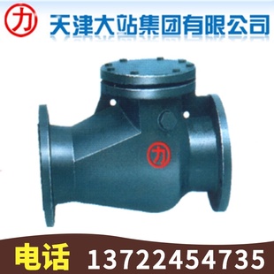 卧立止回阀DN40 16铸铁法兰旋启式 DN500 H44T 天津大站力字牌阀门