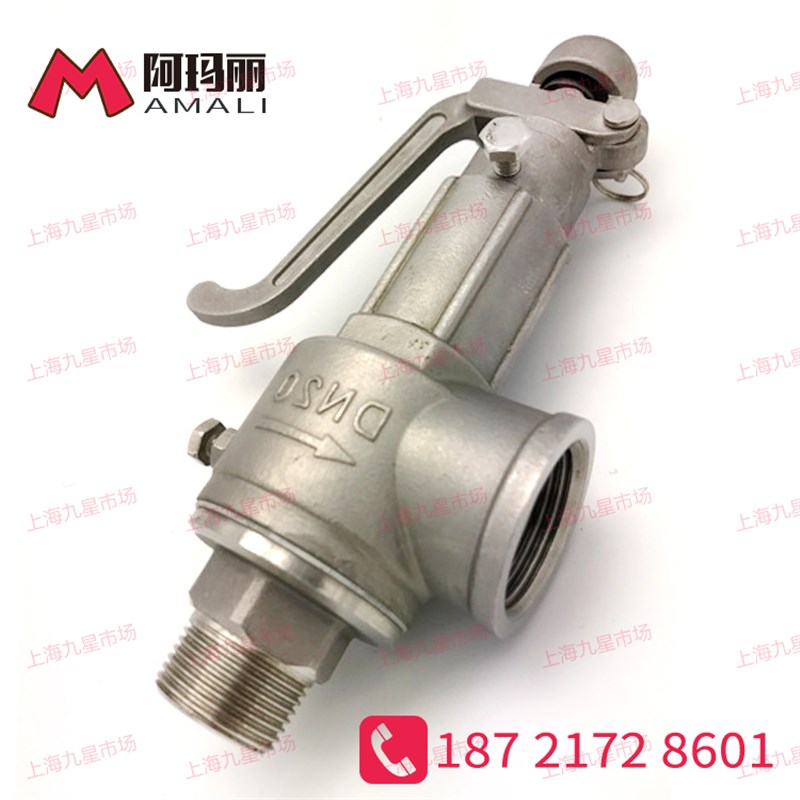 A28W-16P不锈钢丝扣弹簧微启式安全阀DN15 20 25 32 4分6分1寸2寸
