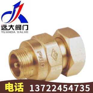 河北远大阀门 6分DN20防水表空转单向阀 H32X 16T黄铜表前止回阀