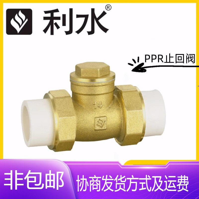 利水阀门PPR黄铜止回阀20-32水管双活接热熔单向阀卧式旋启逆止阀