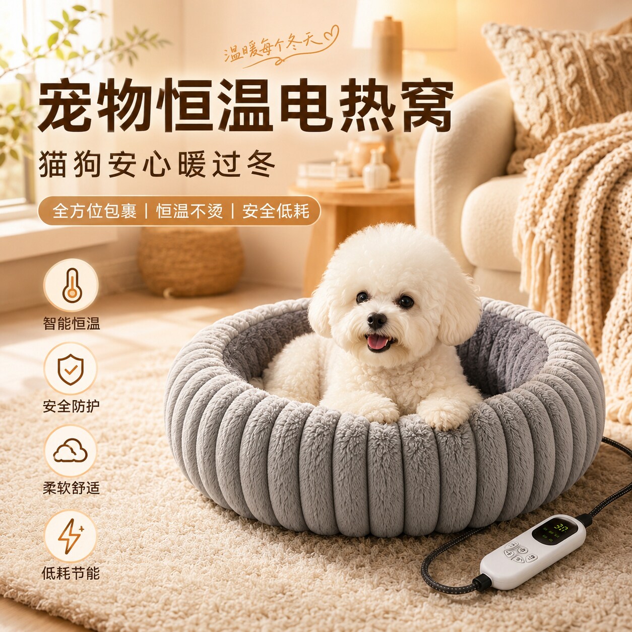 尾巴踪迹四季电热保暖猫狗窝