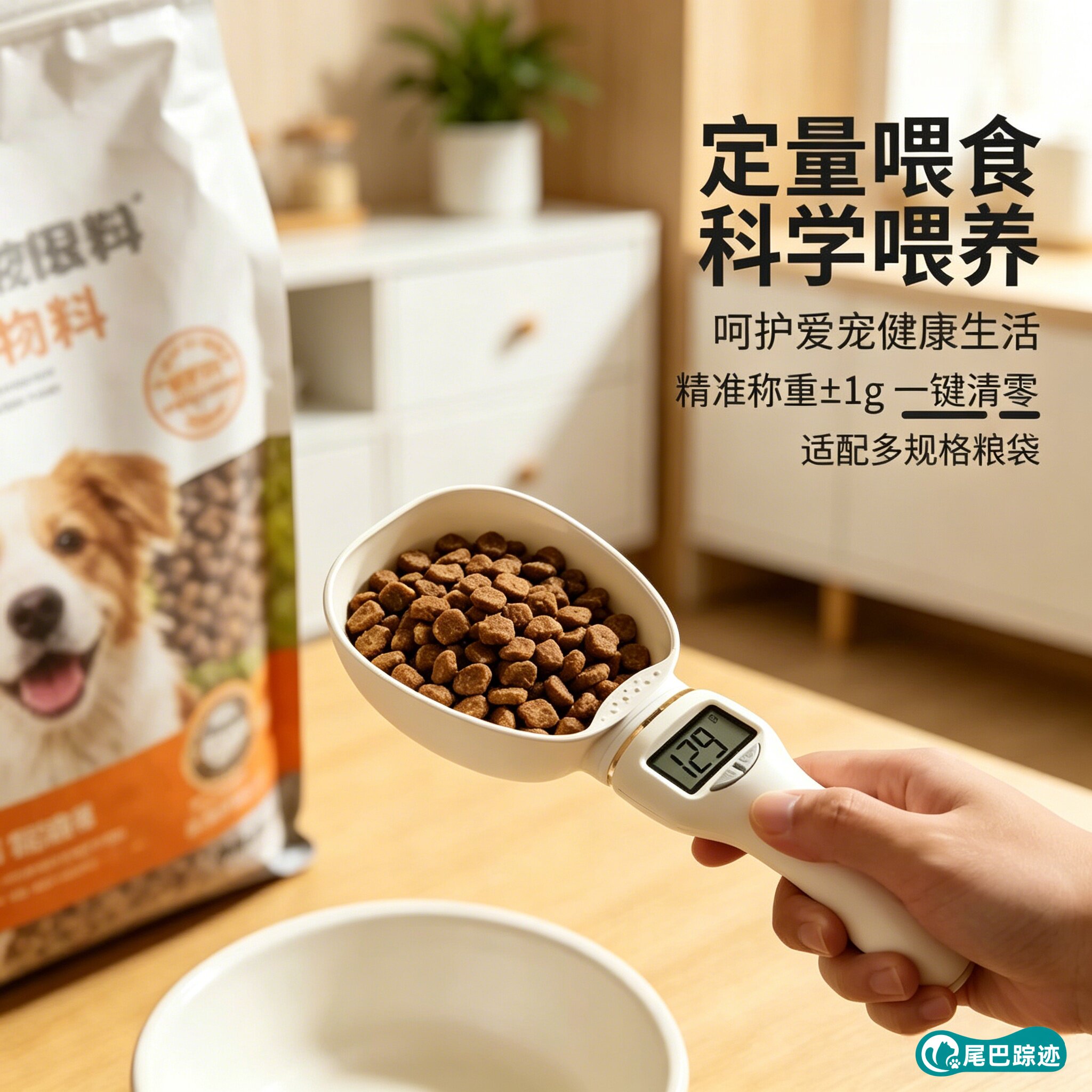 高精度电子量勺秤宠物粮营养称重勺狗粮猫粮咖啡家用多功能勺子秤