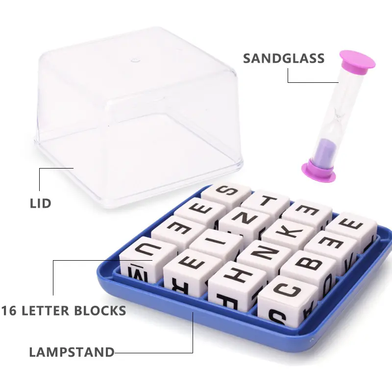 英文拼字游戏boggle game幼儿园英语玩具串串连环子找单词