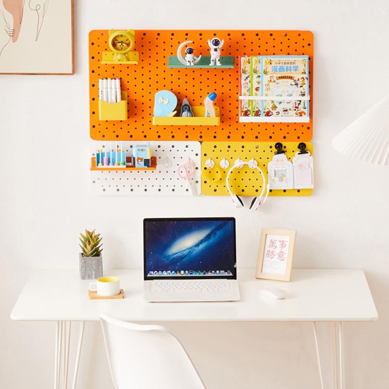 洞洞置物架 免打孔DIY收纳客厅厨房卧室隔板壁挂墙上储物架照片墙