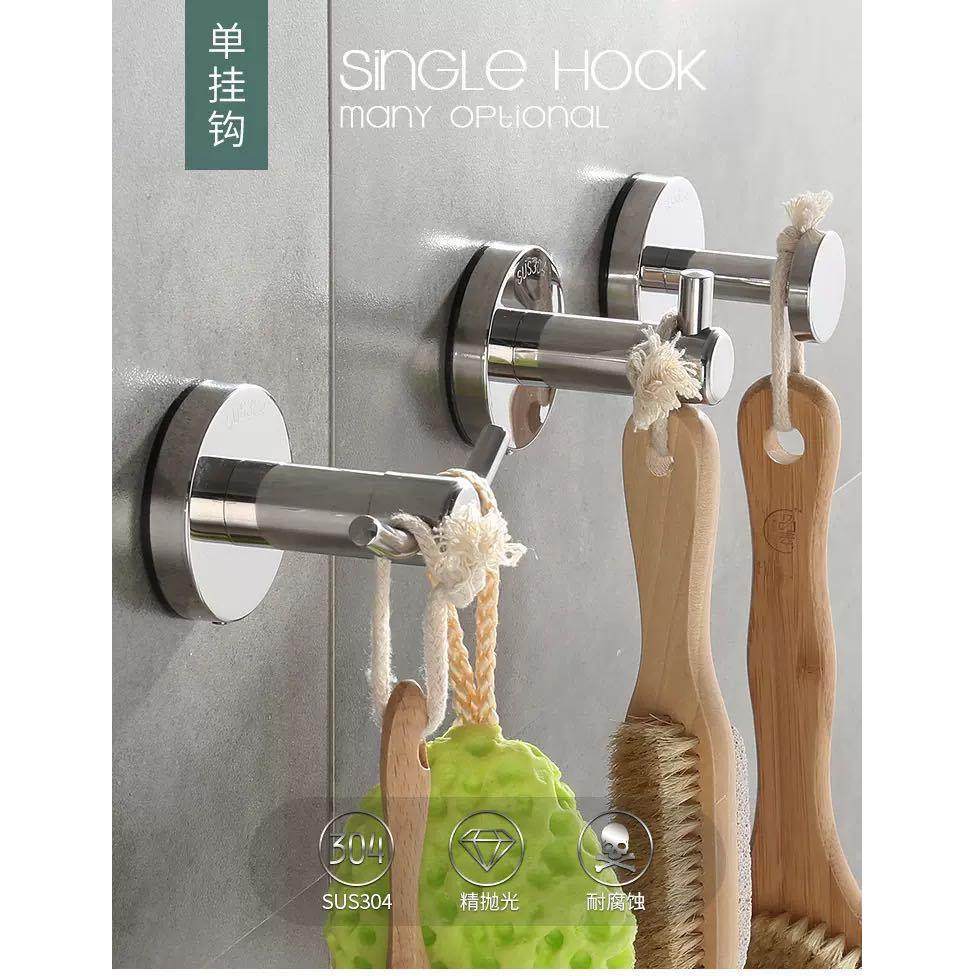 酒店单钩304不锈钢挂钩挂衣钩简约厨房卫生间衣钩卫浴挂件