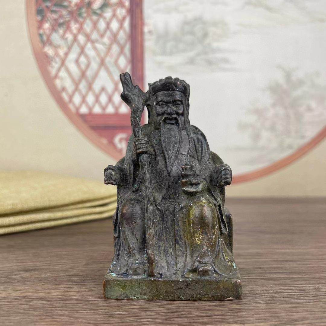 合金铜福德正神土地公神像仿古铜摆件家居饰品客厅店铺摆设工艺品