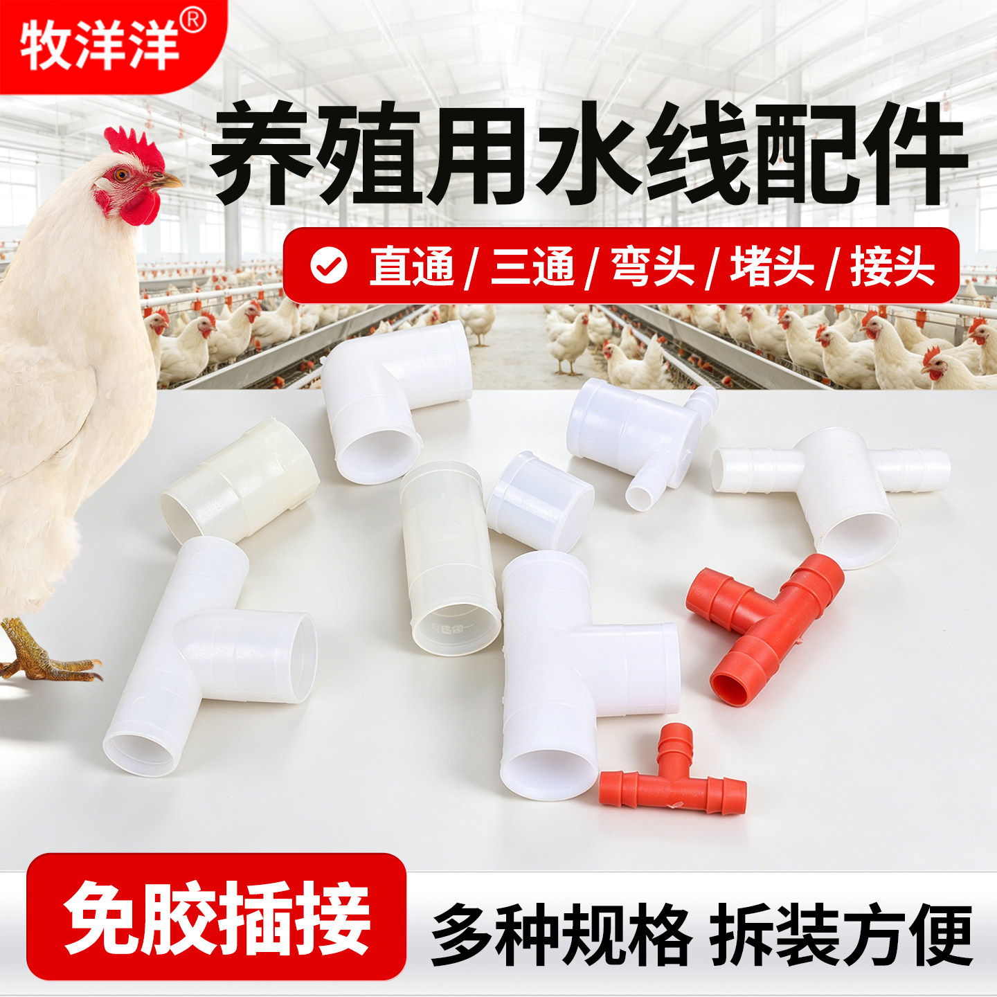 6分4分鸡水线配件三通直通弯头堵图片