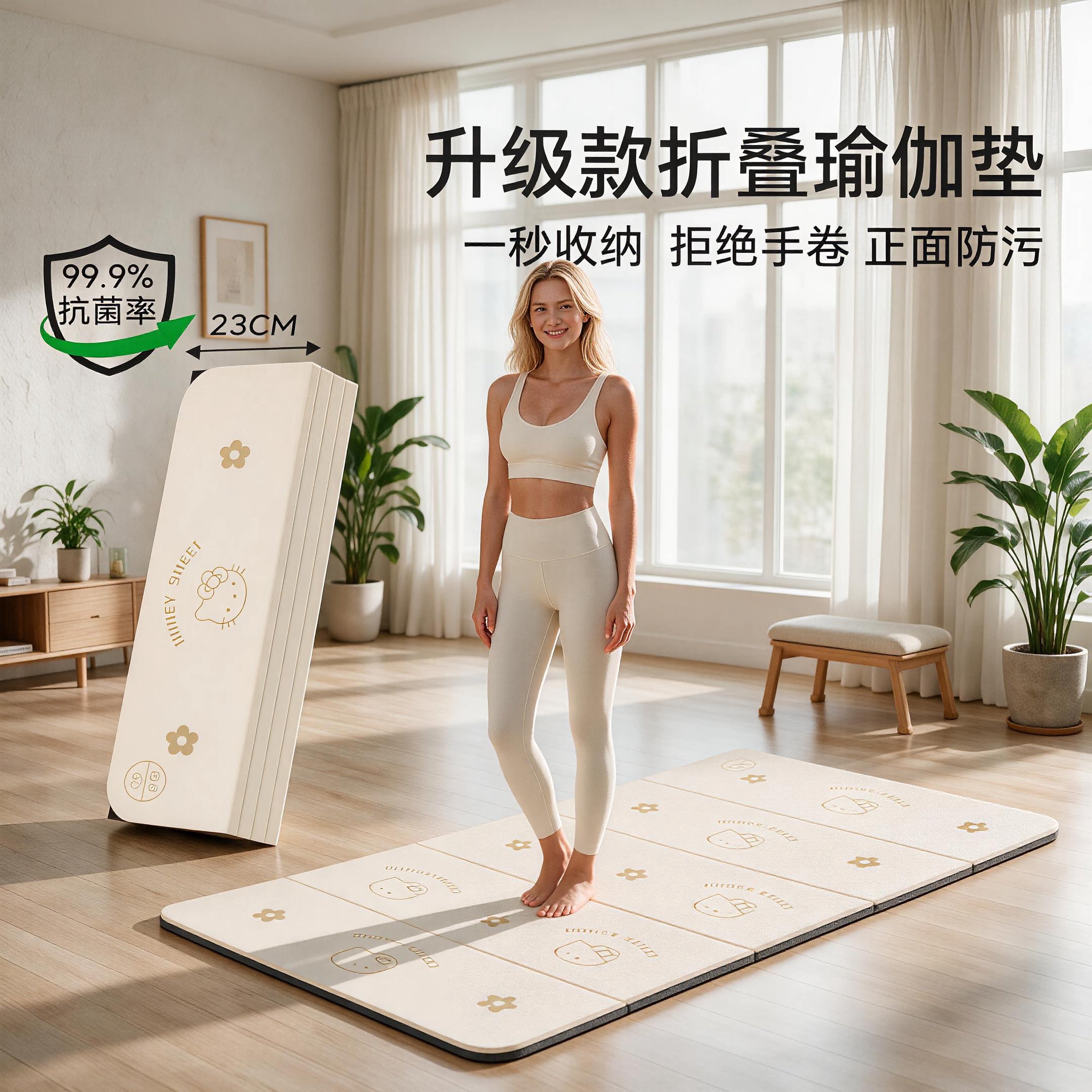 可折叠瑜伽垫便携家用运动地垫