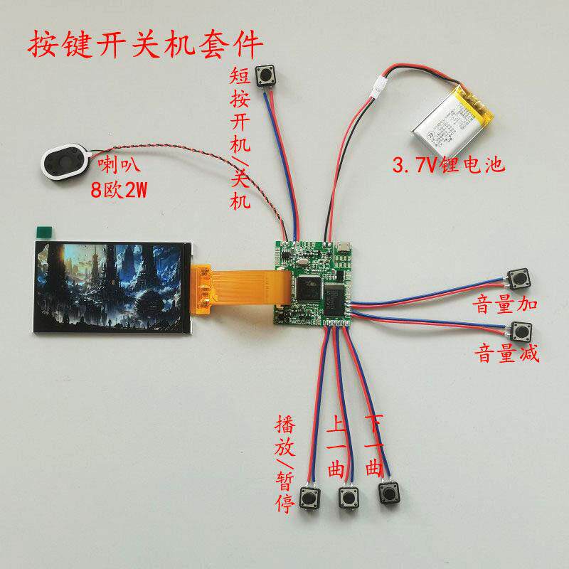 4寸IPS竖屏视频播放组件频贺卡模组DIY手工改造微缩模型