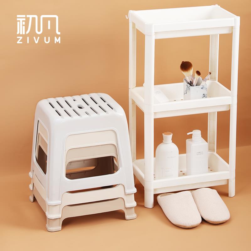 初凡加厚熟塑料凳子环保PP客厅儿童高凳矮凳镂空家用凳脚踏小板凳