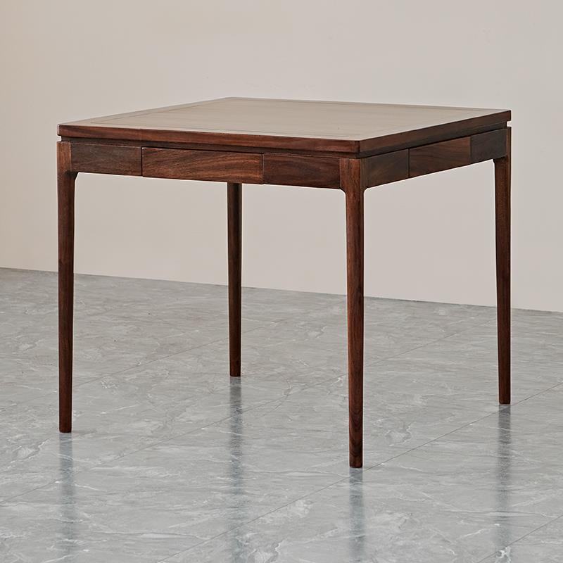 北欧南美黑胡桃木中式实木餐桌椅四方桌吃饭桌小户型八仙桌打棋牌