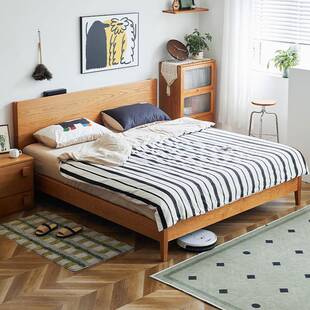 一刻木器实木双人床北欧小户型简约主卧次卧室日式收纳榻榻米婚床