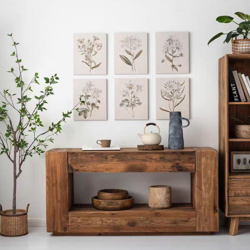 中古实木玄关桌侘寂风玄关柜民宿装饰柜靠墙长条桌子客厅沙发背几