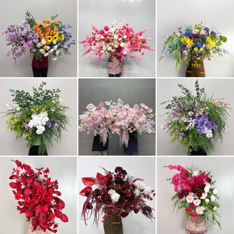 婚庆挂花仿真花婚礼堂花艺千代兰订婚宴装饰迎宾区橱窗布置路引花