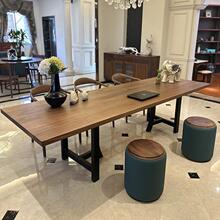 新中式黑胡桃木茶桌2025新款高端客厅家用实木泡茶桌餐桌一体两用