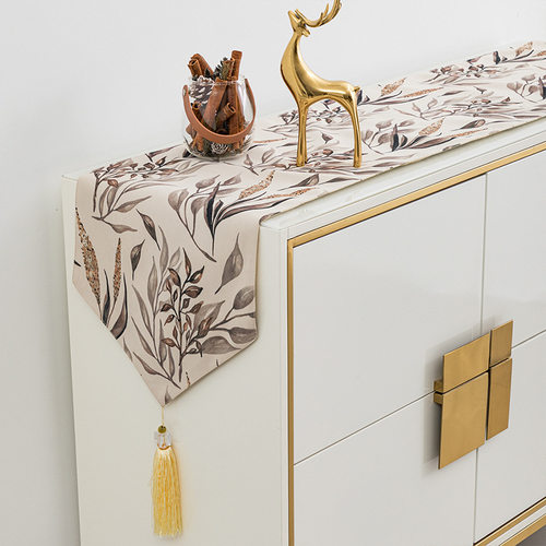 热销美式轻奢桌旗玄关斗柜茶室电视柜盖布客厅台布桌布茶几桌垫批