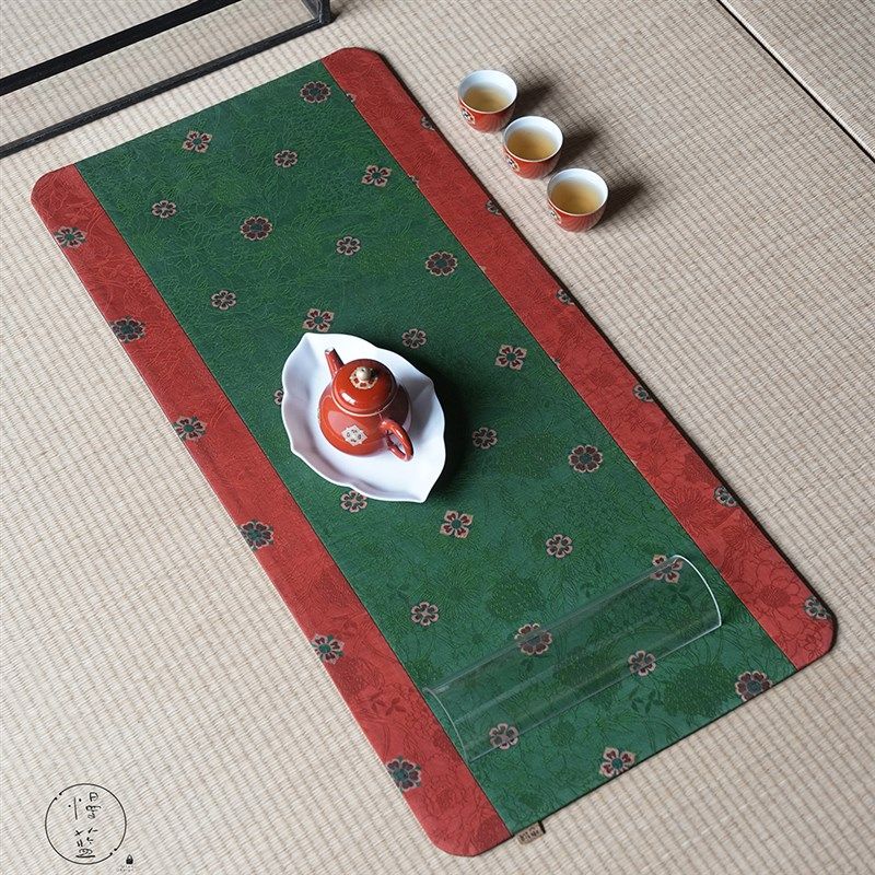 七月长茶席 f慢蓝双面香云纱龟裂纹真丝茶台布 手工中式复古桌旗,居家布艺,茶席,淘宝优惠券,粉丝福利购,淘宝优惠卷