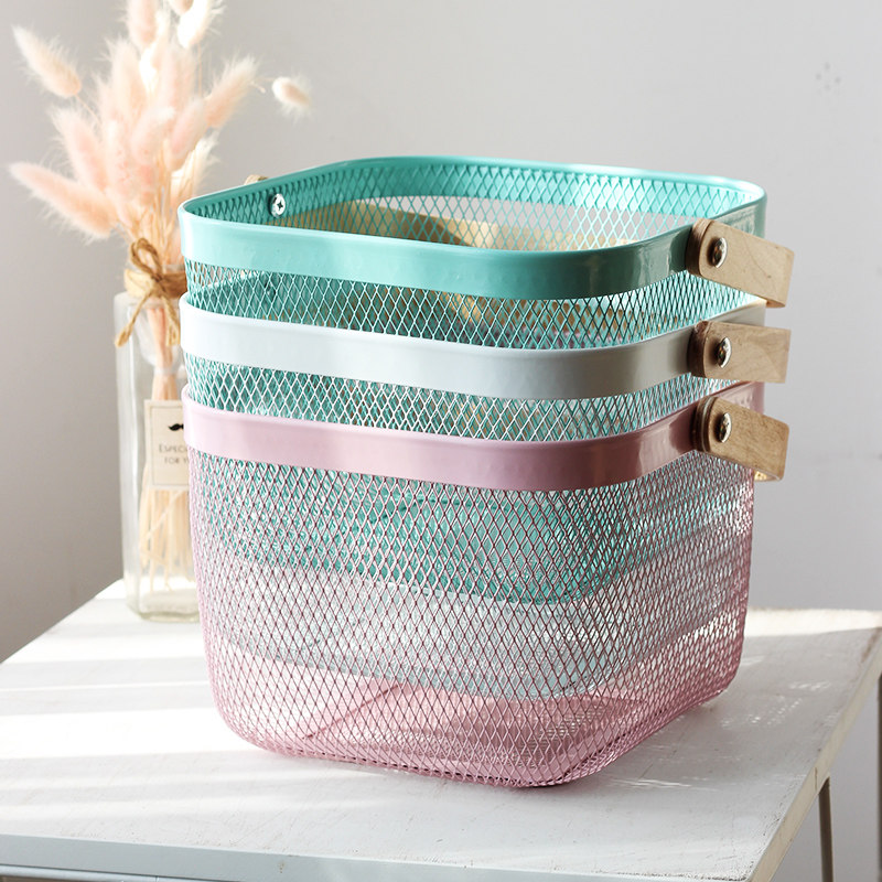 铁艺网红零食收纳筐客厅v桌面水果手提篮子置物用杂物收纳篮,收纳整理,其他收纳篮,淘宝优惠券,粉丝福利购,淘宝优惠卷