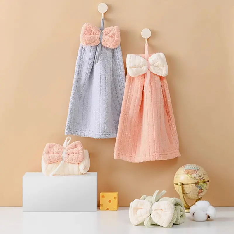 擦手巾挂式吸水速干卡通可爱加厚方巾小毛巾少儿卫生间家用抹手布