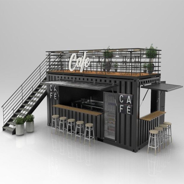 创蓝建筑创意集装箱咖啡厅个性化展厅临街集装箱商铺拼装箱式