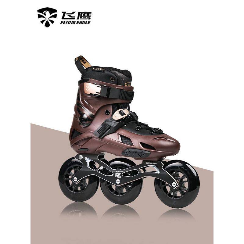 飞鹰轮滑鞋F110H大三轮专业速桩速滑鞋成人竞速鞋休闲刷街溜冰鞋