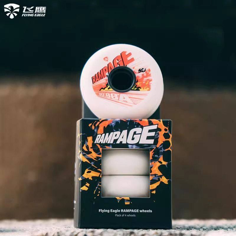 飞鹰轮滑鞋轮子RAMPAGE野街轮平花休闲刷街FSK高弹耐磨橡胶PU轮