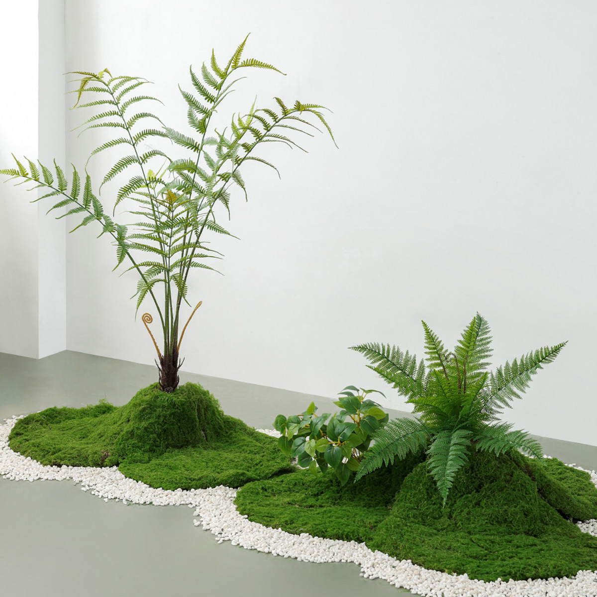 仿真花植物软装造景组合室内酒店橱窗苔藓装饰楼梯下布置落地摆件