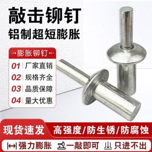 铝铆钉击芯开花膨胀钉新型M5圆头锤击铝铁铆钉敲打子母铆钉 敲击式