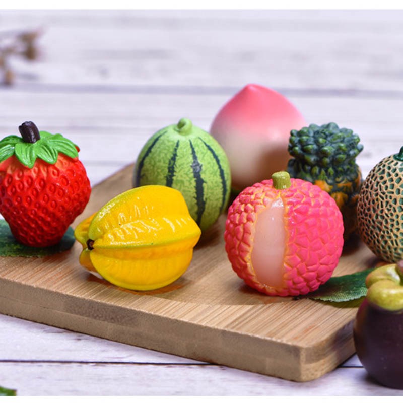 特价迷你仿真水果荔枝草莓柠檬水蜜桃杨桃芒果哈密瓜西瓜山竹菠萝