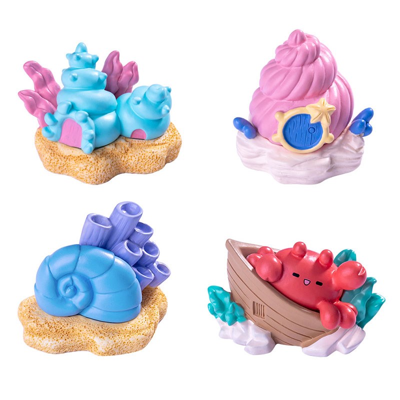 微景观手工创意海底鱼缸水族造景房子装饰迷你生态瓶海螺贝壳摆件