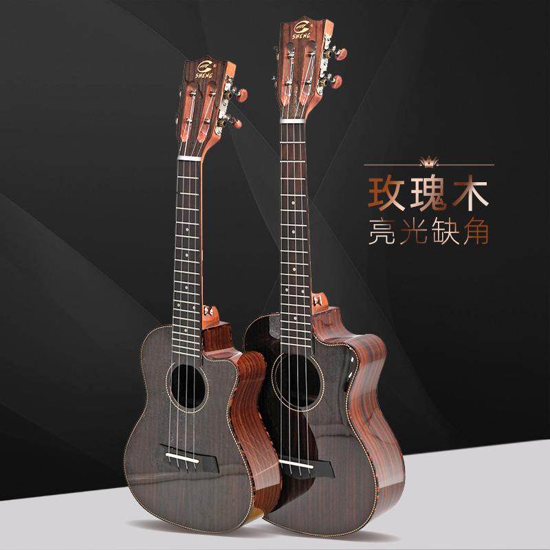 23/26寸玫瑰木亮光缺角尤克里里ukulele品质小吉他四弦琴直销