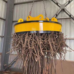 起重机挖机圆形l链条吸盘强磁圆型叉车吸盘废钢废铁龙门吊吸盘