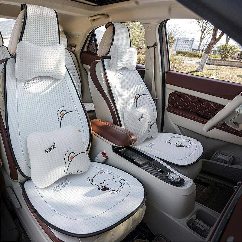 卡通冰丝网红汽车坐垫四季通用单片夏季凉垫女神款座椅套透气白色,纺织面料/辅料/配套,纺织机械配件,淘宝优惠券,粉丝福利购,淘宝优惠卷