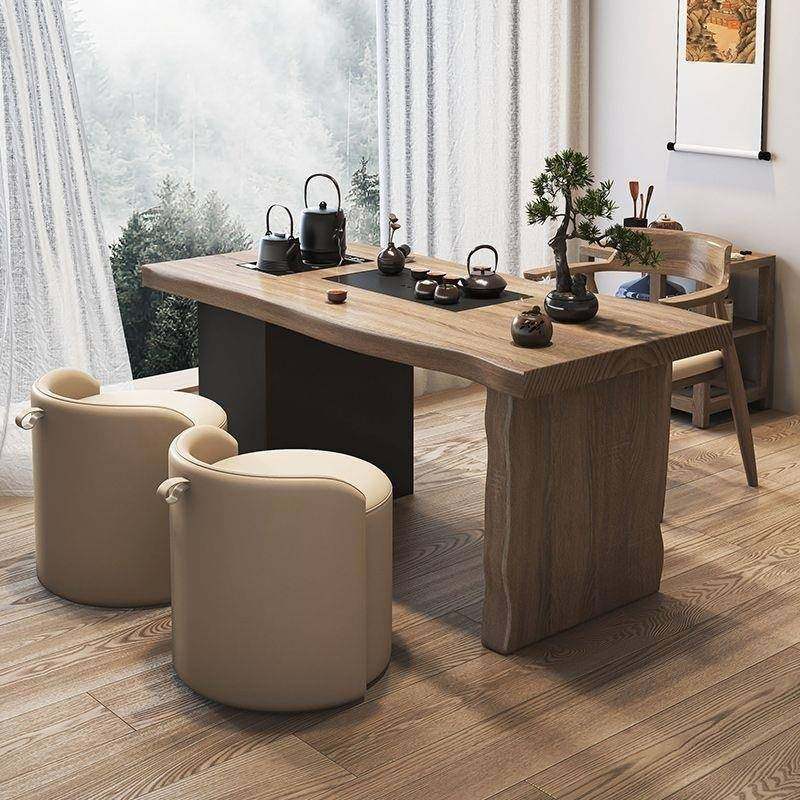 中式高级实木桌椅茶台泡茶阳台小户型茶桌现代简约功夫家用组合