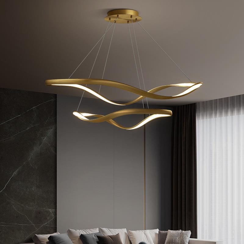 全铜极简客厅吊灯简约现代设计师款卧室餐厅个性创意北欧大厅灯具