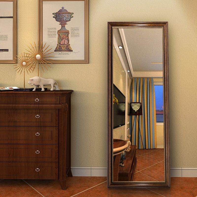 美式穿衣镜复古落地镜全身镜壁挂试衣镜贴墙家用镜子服装店更衣镜