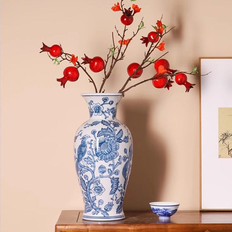 复古青花储物罐手绘花鸟青花瓷餐桌摆件 新中式台面装饰陶瓷花瓶,橡塑材料及制品,塑料盒/塑料箱/塑料柜,淘宝优惠券,粉丝福利购,淘宝优惠卷