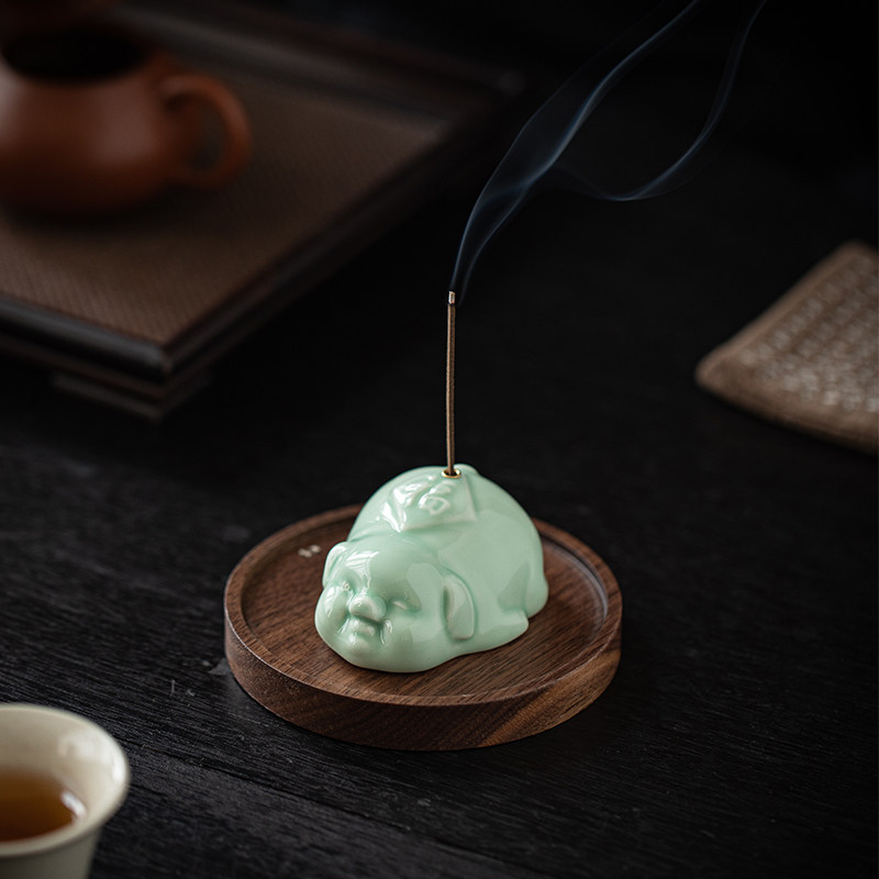 创意小福猪线香炉陶瓷可爱香插香座室内檀沉香薰炉茶台桌面点香托,橡塑材料及制品,塑料盒/塑料箱/塑料柜,淘宝优惠券,粉丝福利购,淘宝优惠卷