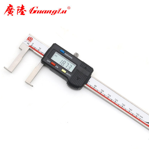 广陆guanglu 扁头内沟槽数显卡尺25-200mm 0.01电子数显游标卡尺