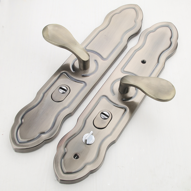 家用青古铜防盗门把手加大加宽面板铝合金大门拉手入户门锁厚手柄