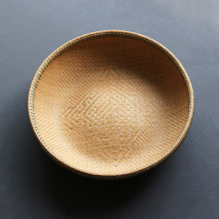 高端竹编竹精品茶道收纳箩筐 篮子收藏品手工艺品 糕点盘山山竹木