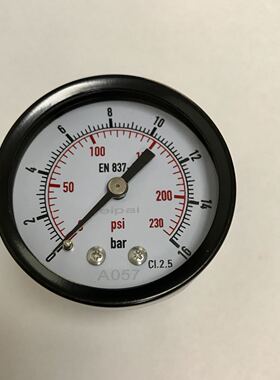 背接式压力表 直径51mm - 52.5mm 压力 0-16bar 230psi 螺纹ZG1/4
