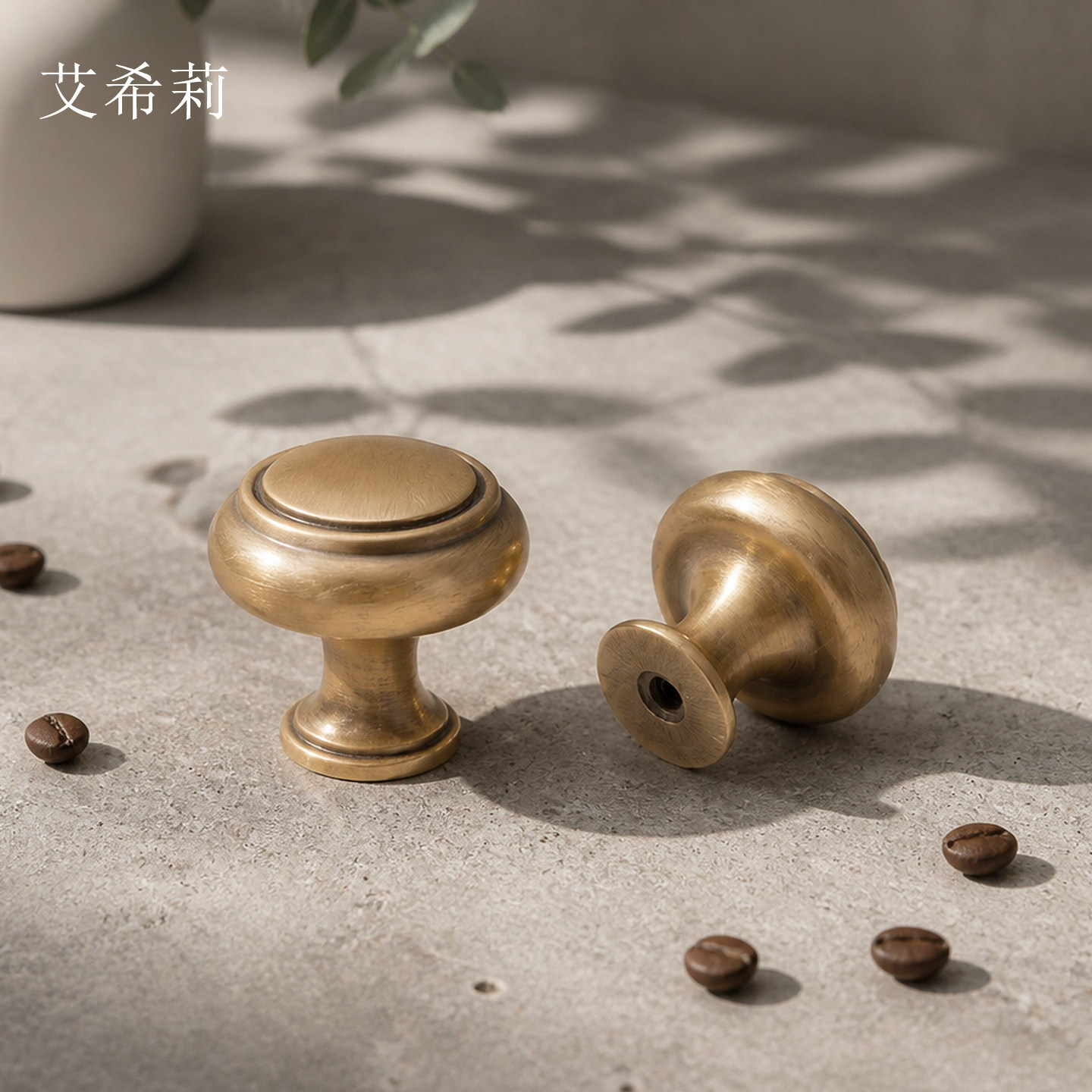 艾希莉复古单孔古铜色黄铜拉手图片