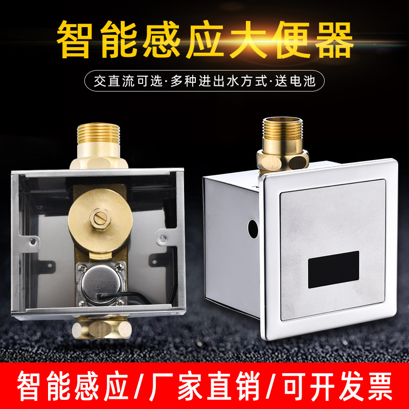 雷恩贝全自动感应暗装大便冲水器明装蹲坑蹲便冲水智能冲洗阀配件