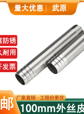 304不锈钢100长丝扣宝塔头竹节螺纹皮管接头水暖配件4/6分水嘴