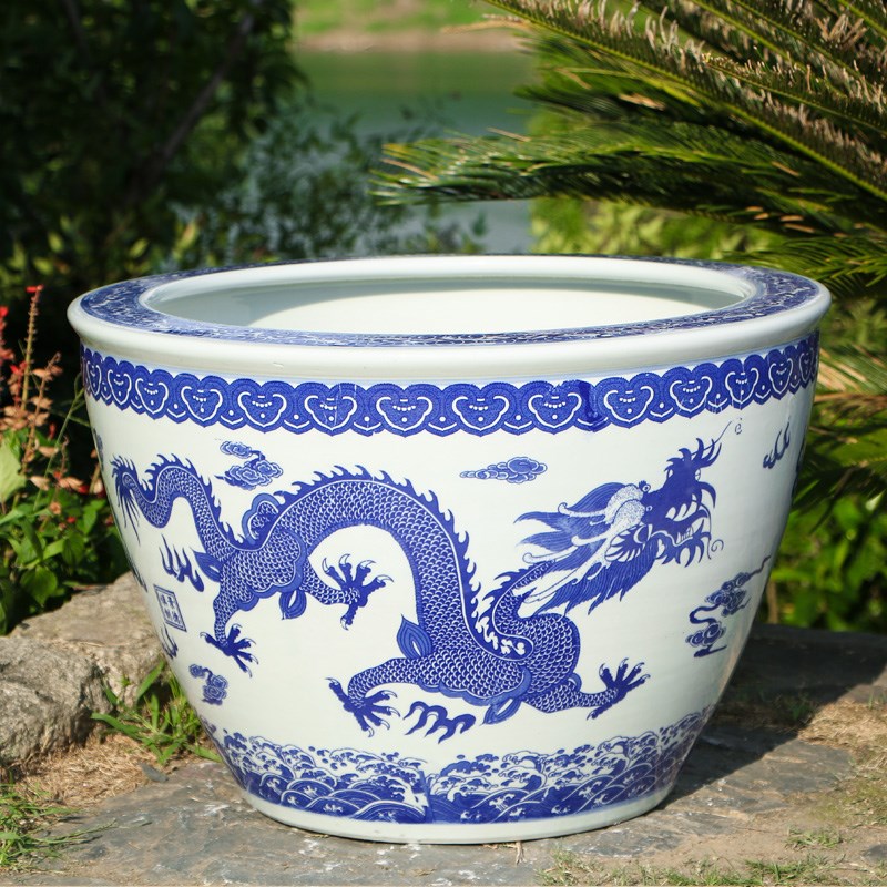 睡莲花盆陶瓷青花瓷碗莲荷花家用大号清仓铁树盆庭院特大水缸养鱼