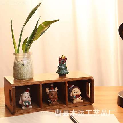 简约实木整多格收纳盒居桌家面多MD301肉装饰盒手办理品盒厨房用