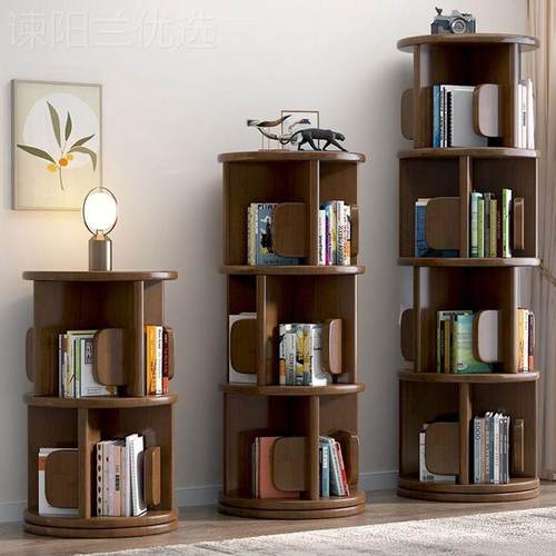 木书架旋转360度简约幼儿儿园收纳置物架RQU可落地家用简实易童书