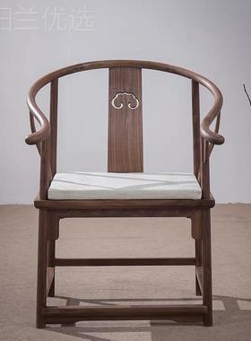 新中师式太椅实木圈椅意中式椅禅子围椅官帽茶椅DLO椅榆木打坐椅J