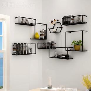 北欧上置YQY架三件套铁艺客厅电视物景墙饰墙收纳架背摆件墙上置